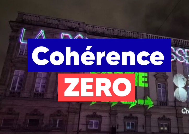 A Lyon, les écologistes ne veulent pas de l’affichage numérique… Mais utilisent des lasers pour relayer leurs messages politiques.